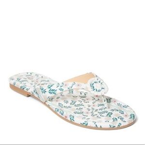 Jack Rogers white floral Rowan flip flop NIB